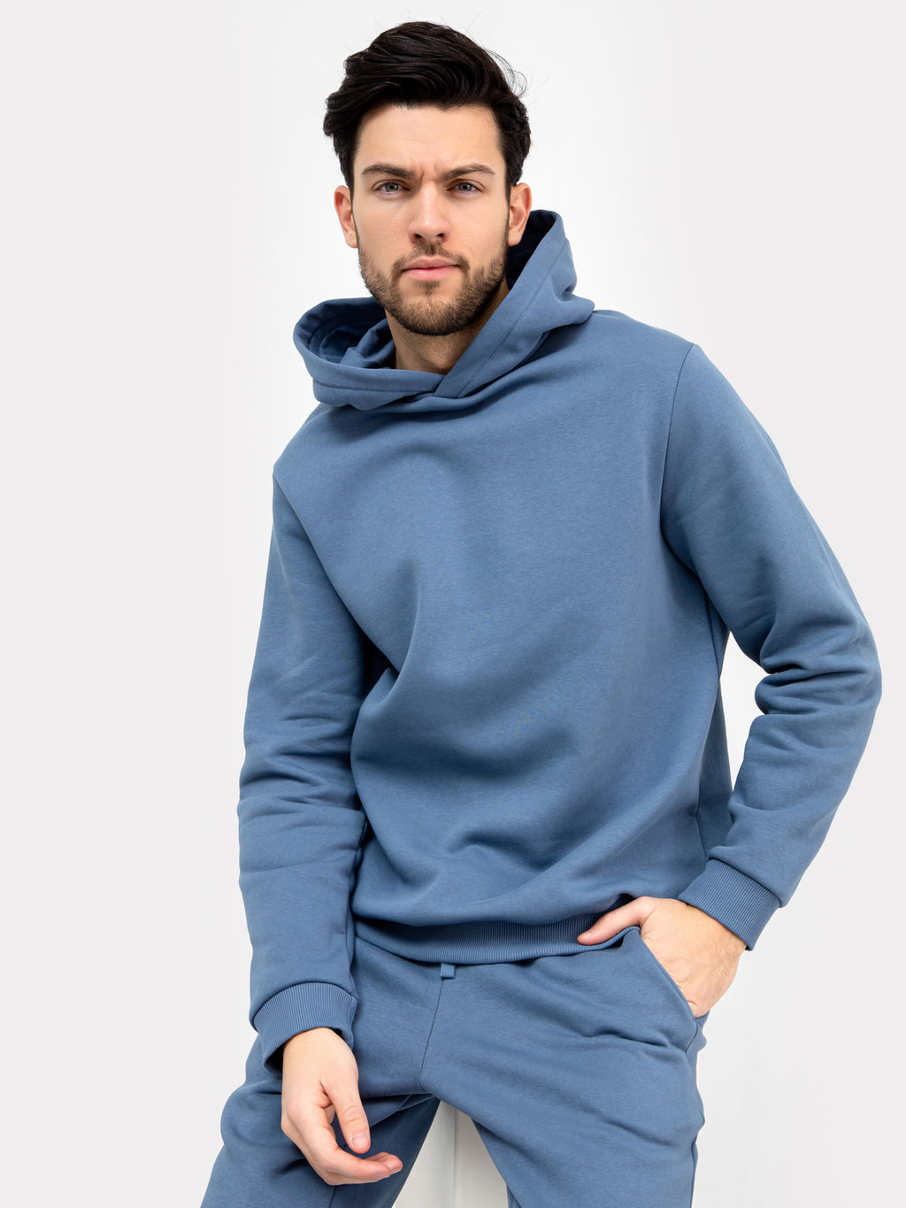 Теплый комплект (худи и брюки) в оттенке деним деним 191013 - Mark formelle фото 2