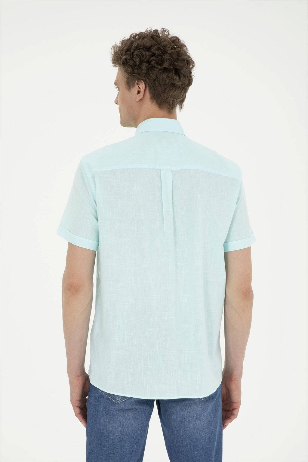 Мужская вода -зеленая рубашка с короткими рукавами в корзине - U.s. polo assn фото 5