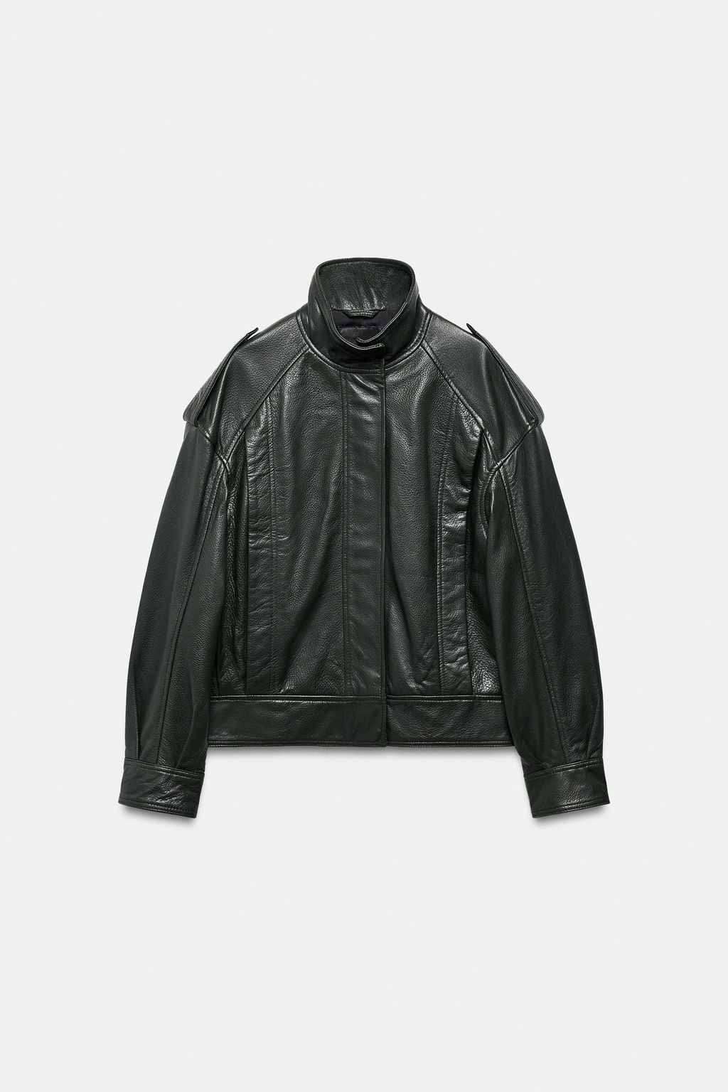 ZW COLLECTION LIMITED EDITION LEATHER BOMBER JACKET - Zara фото 12