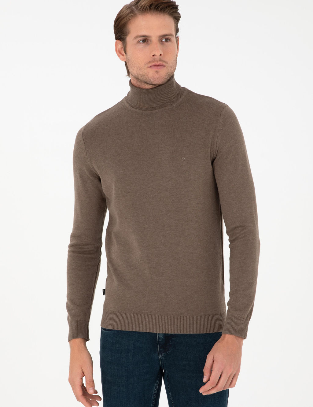 Vizon Melanj Slim Fit Bal_k__ Yaka Basic Triko Kazak - Pierre cardin фото 3