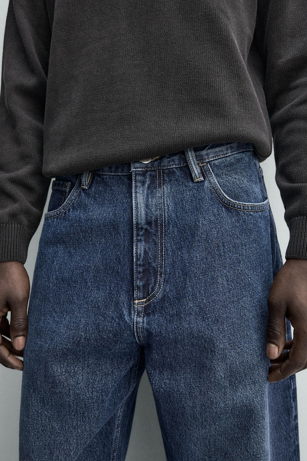 JEANS TAPERED WIDE FIT / Azul - Zara фото 7