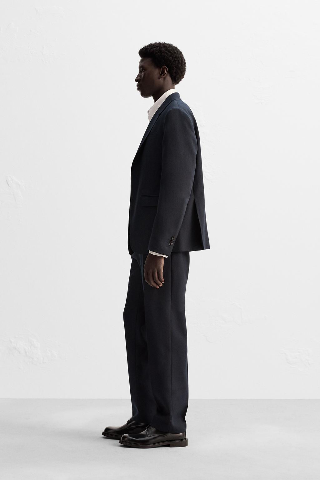 REGULAR FIT WOOL TROUSERS - Zara фото 4