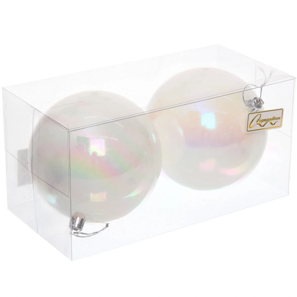 Цена за 2 шт. Новогодние шары 10 см (набор 2 шт) "Жемчуг", Перламутр