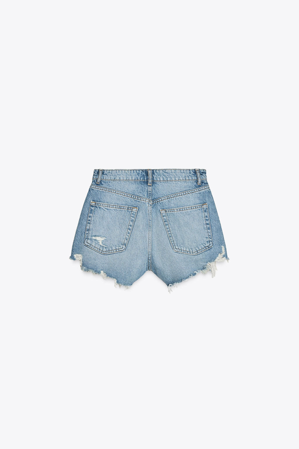 HIGH-WAIST CURVED DENIM SHORTS - Zara фото 8