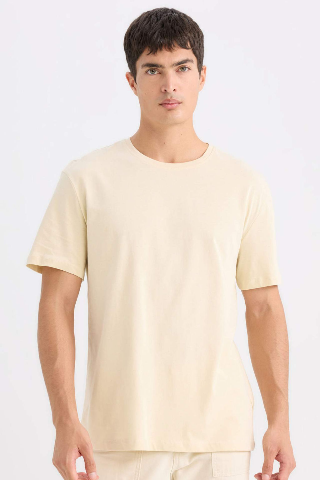 New Regular Fit Bisiklet Yaka Basic Duz K?sa Kollu Tisort - Defacto фото 16
