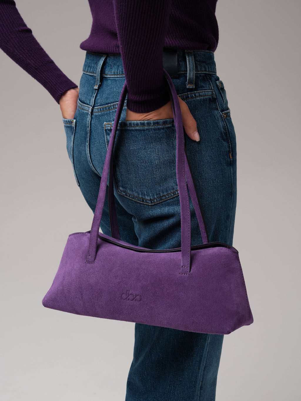 Замшевая сумка Raduy DBR 31127 фиолетовая гуашь  фото 4