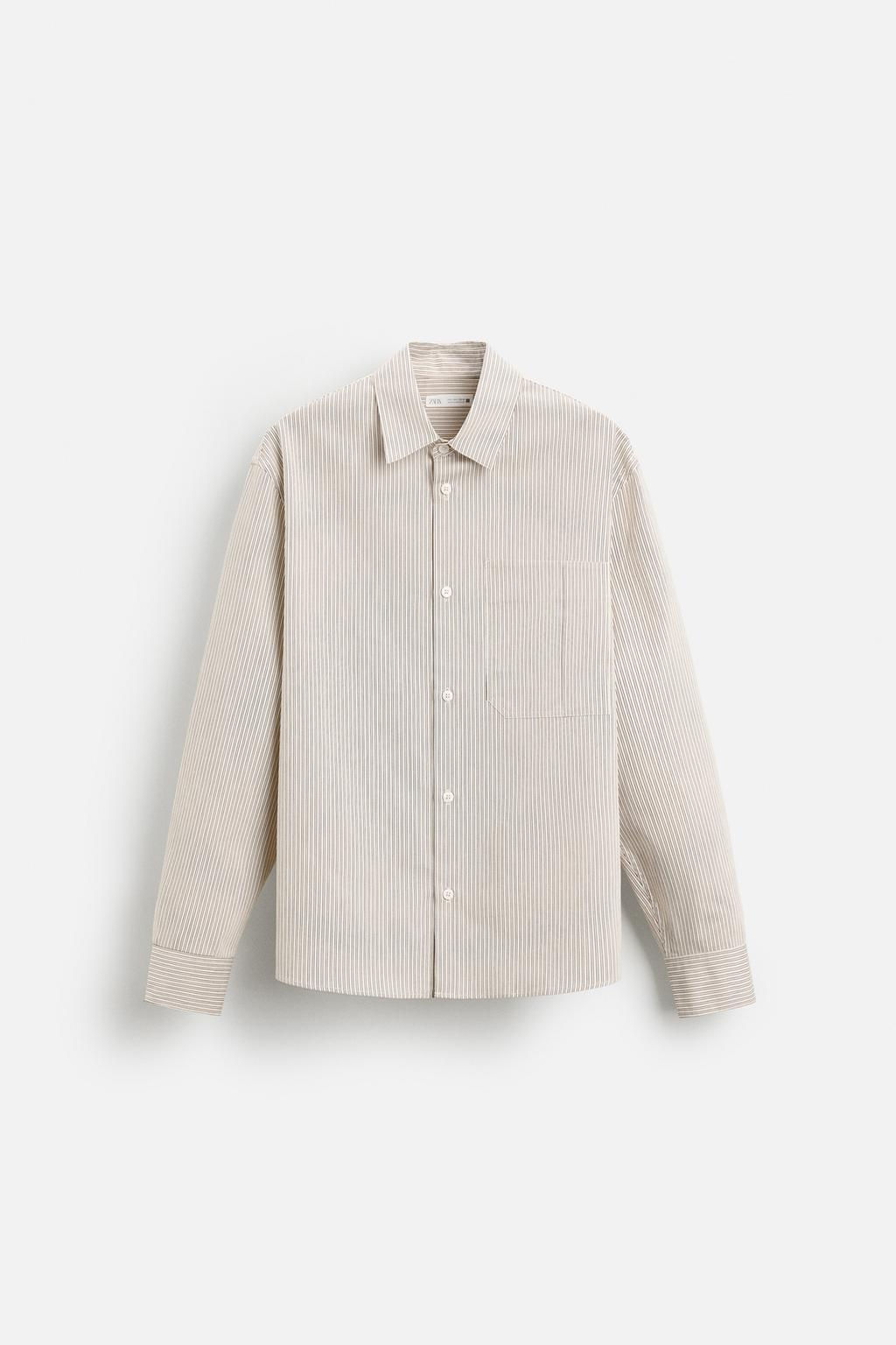 STRIPED SHIRT WITH POCKET - Zara фото 7