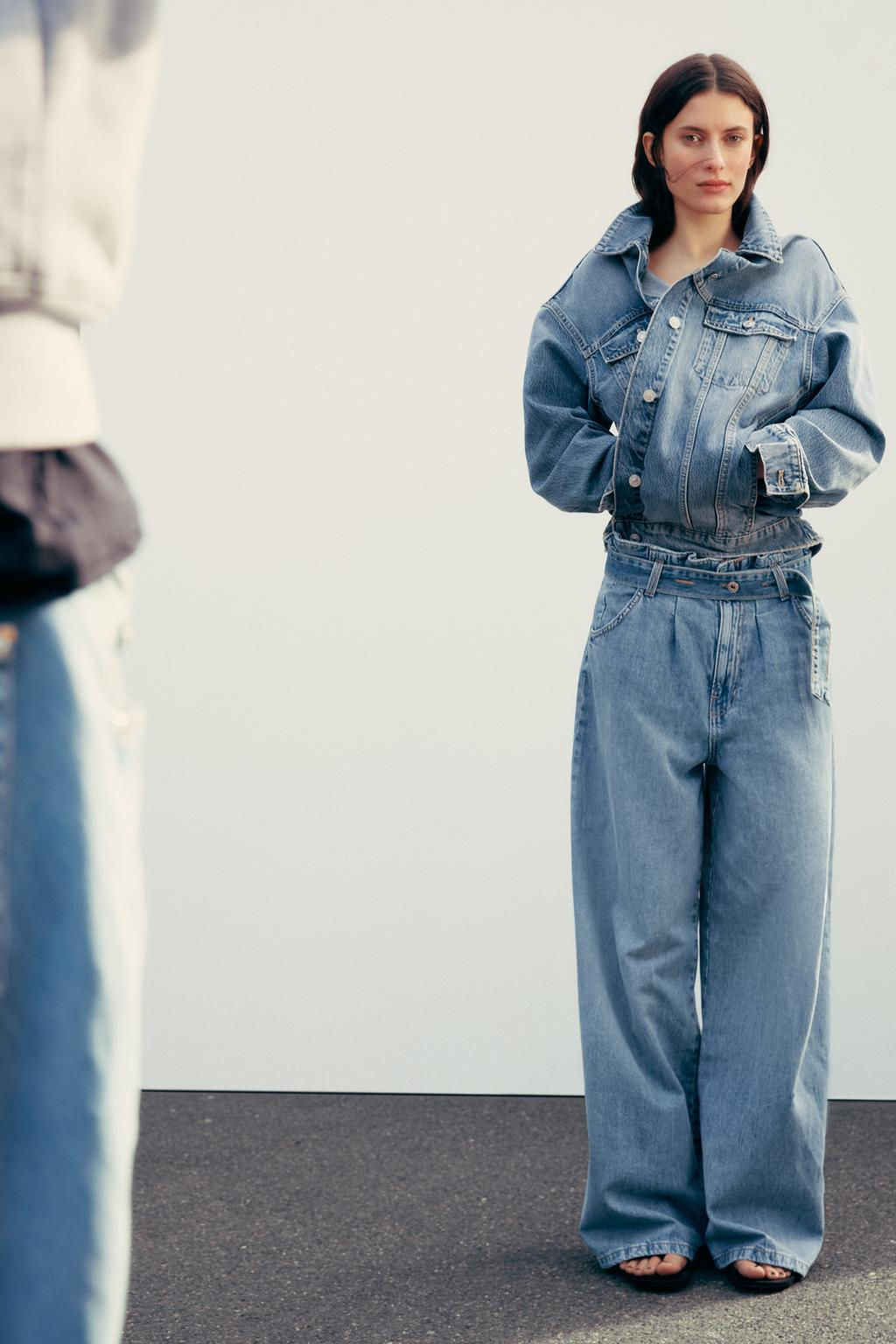 TRF HIGH-WAIST PAPERBAG BELTED JEANS - Zara фото 2