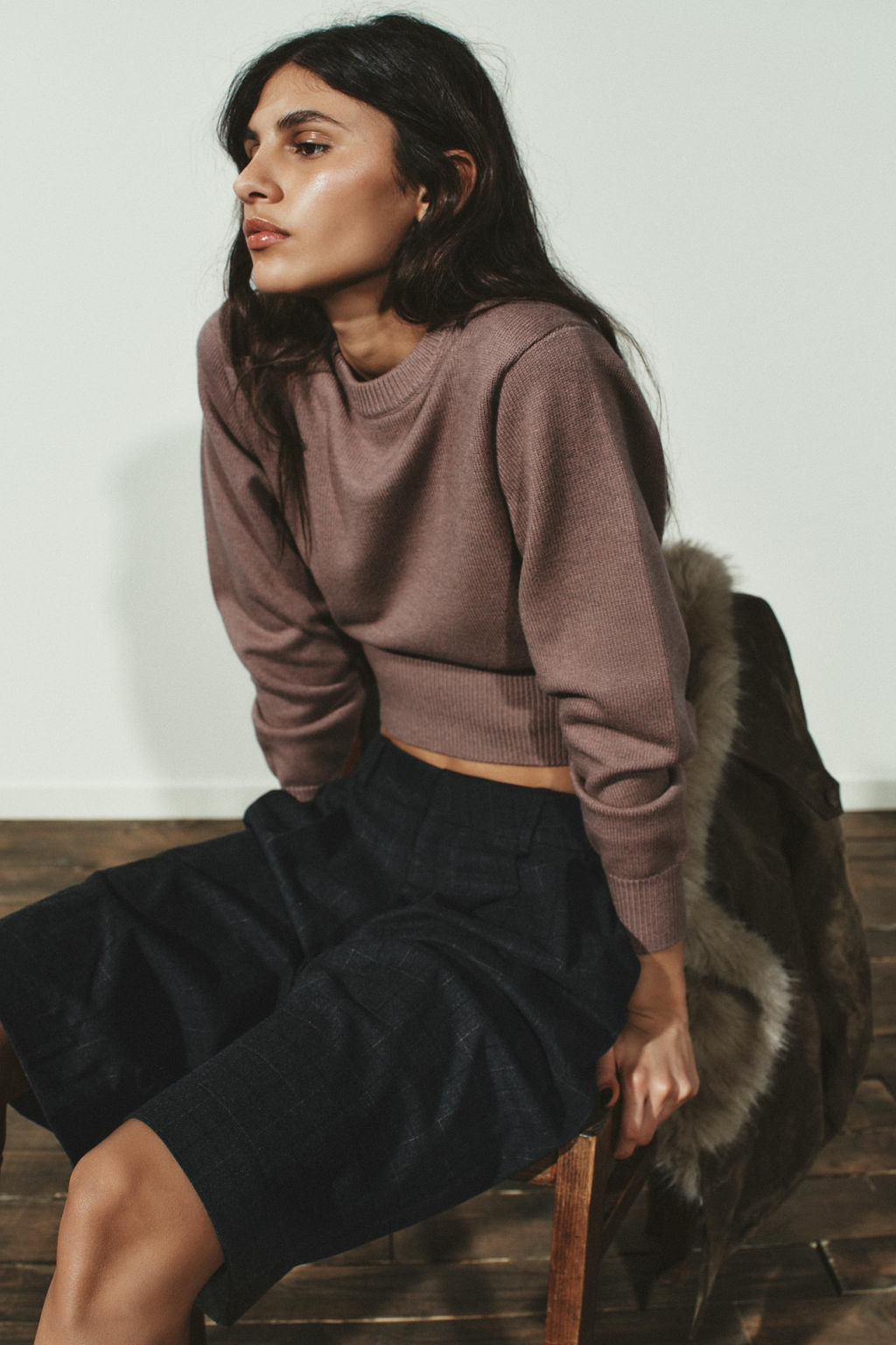 PLAIN KNIT CROPPED JUMPER - Zara фото 3