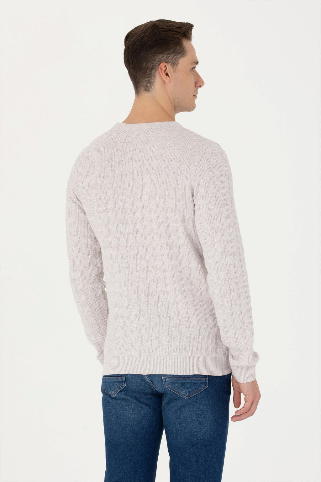 U. S. Polo Assn Мужской базовый свитер из каменного меланжа - U.s. polo assn фото 5