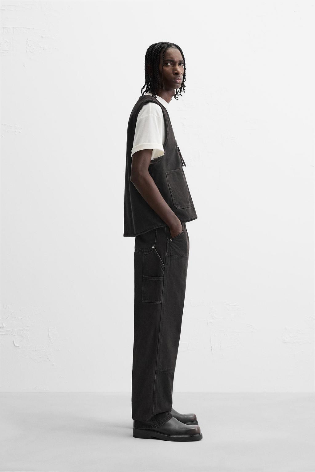 DENIM WAISTCOAT WITH POCKETS - Zara фото 4