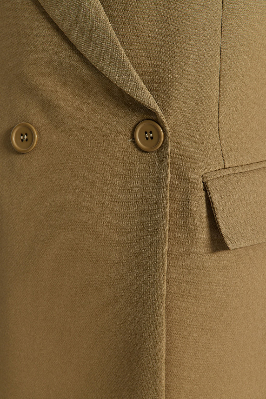 Ac?k Haki Regular Astarl? Kruvaze Kapama Dokuma Blazer Ceket TWOSS20CE0059