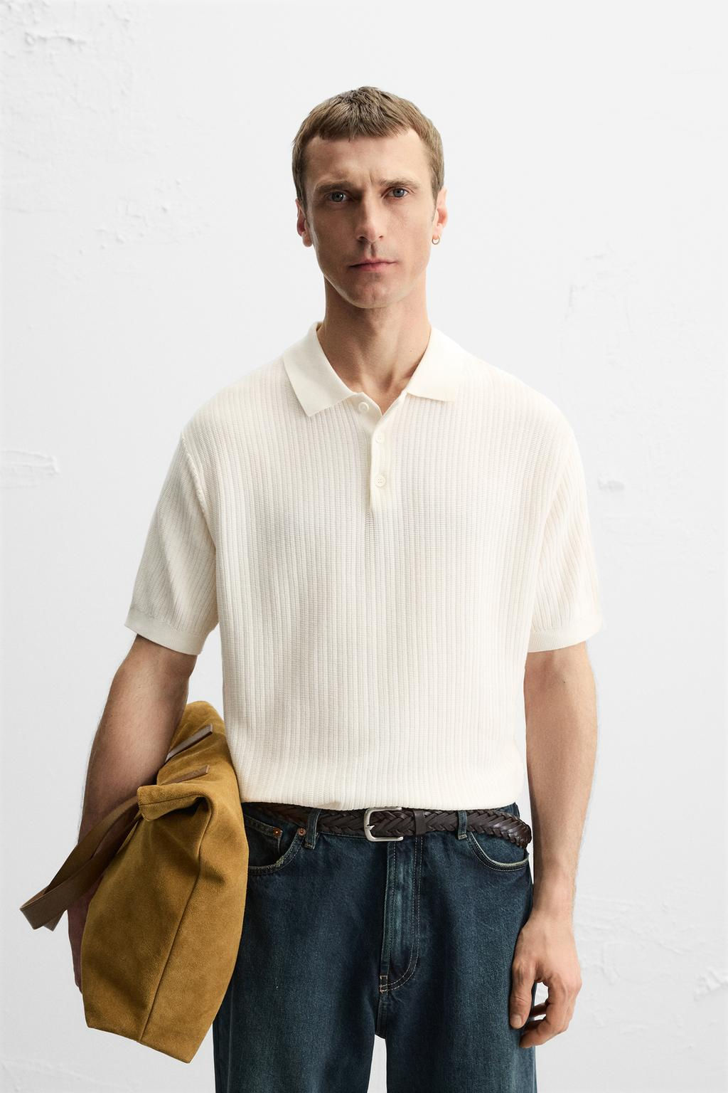 RIBBED KNIT POLO SHIRT - Zara фото 2
