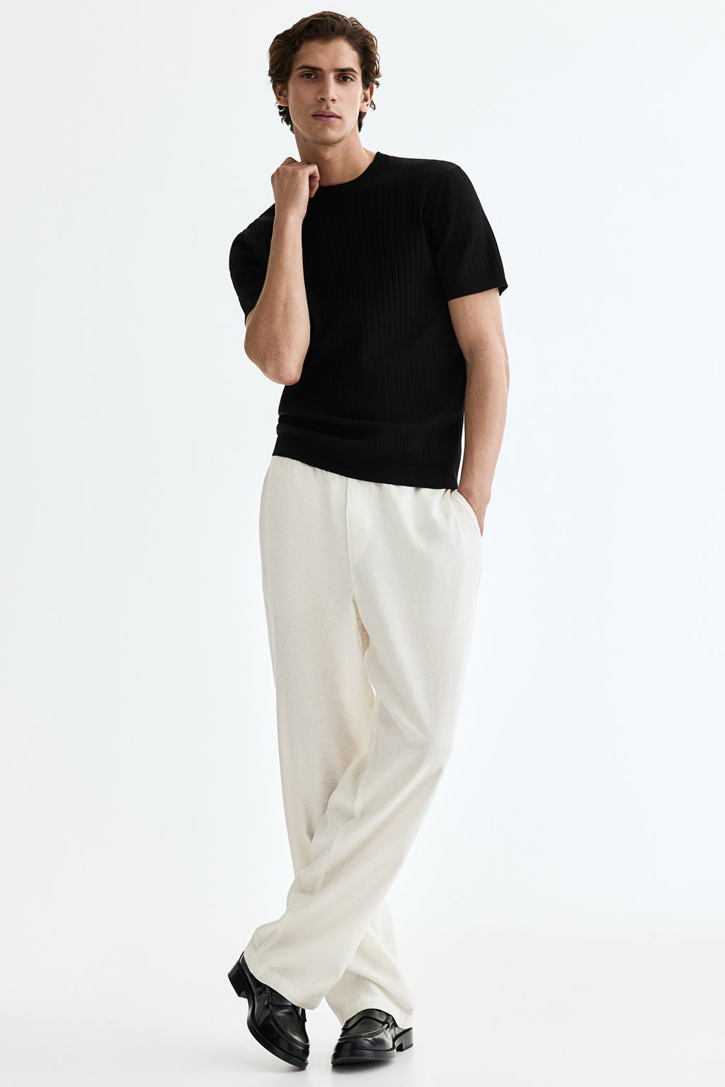 Pantal?n en mezcla de lino Relaxed Fit - H&m фото 7