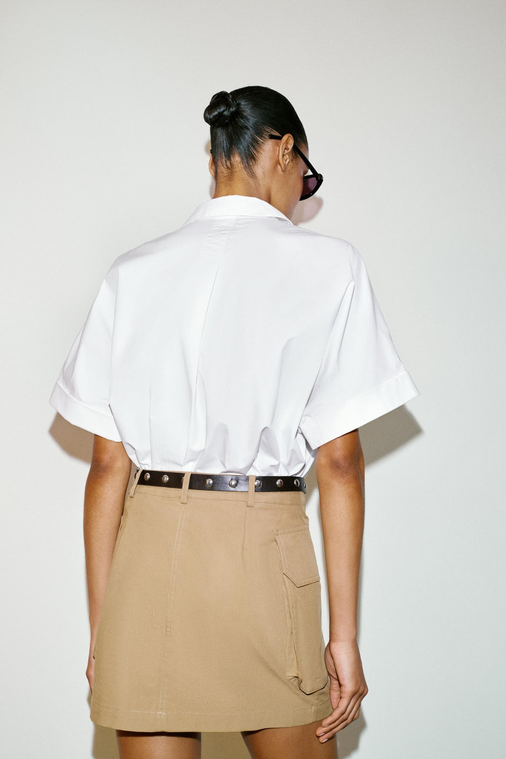 CAMISA MANGA CORTA POPEL?N / Blanco - Zara фото 6