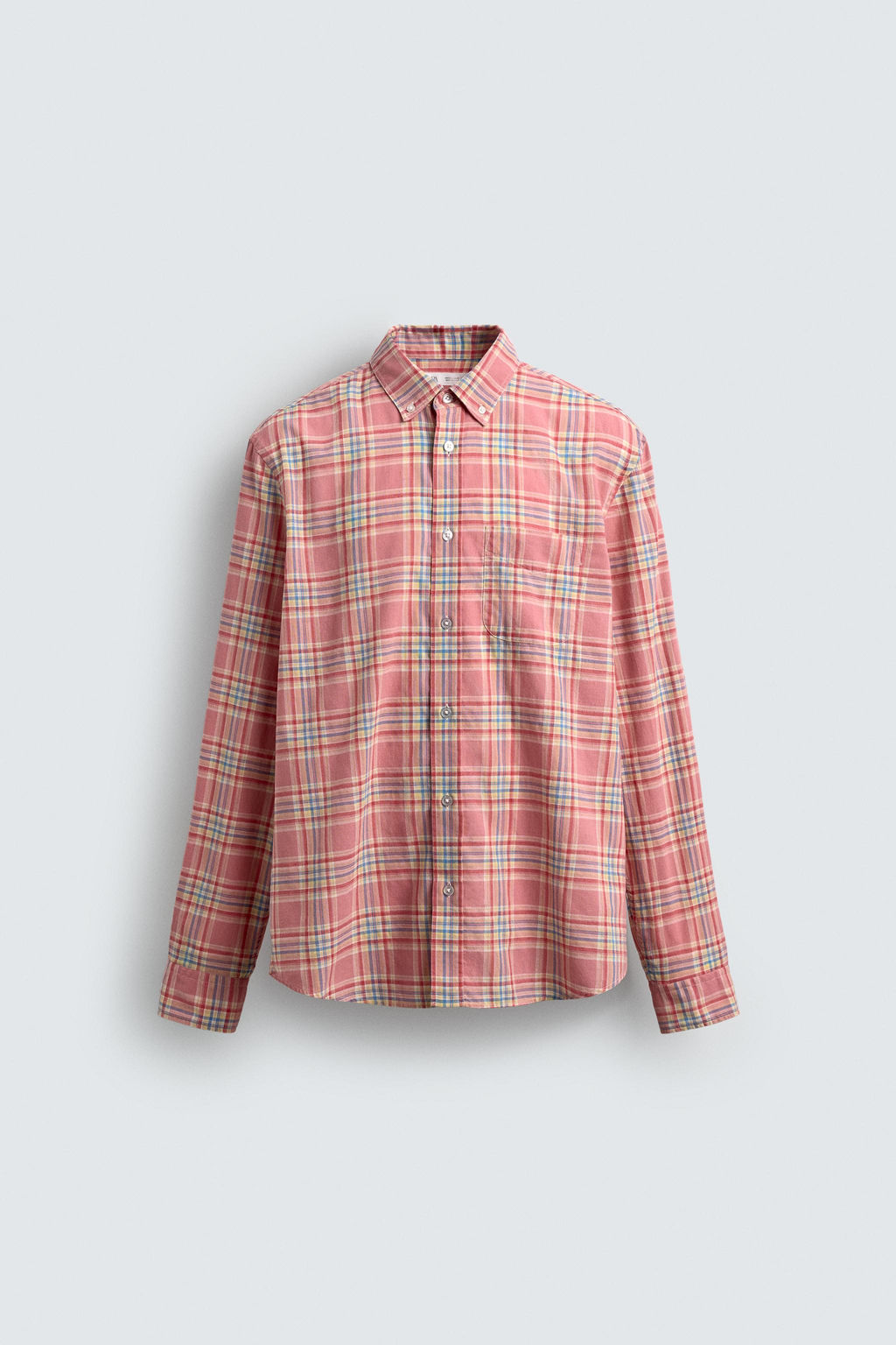 CAMISA REGULAR FIT CUADROS / Rosa - Zara фото 7