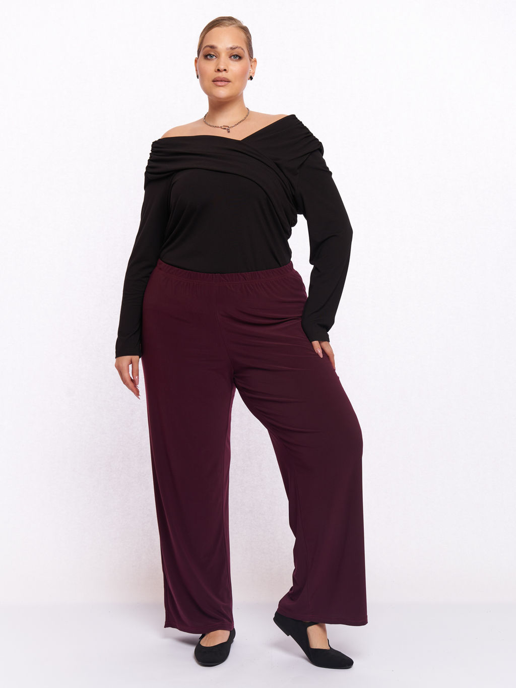 Брюки из холодного трикотажа TBB12007PUR39