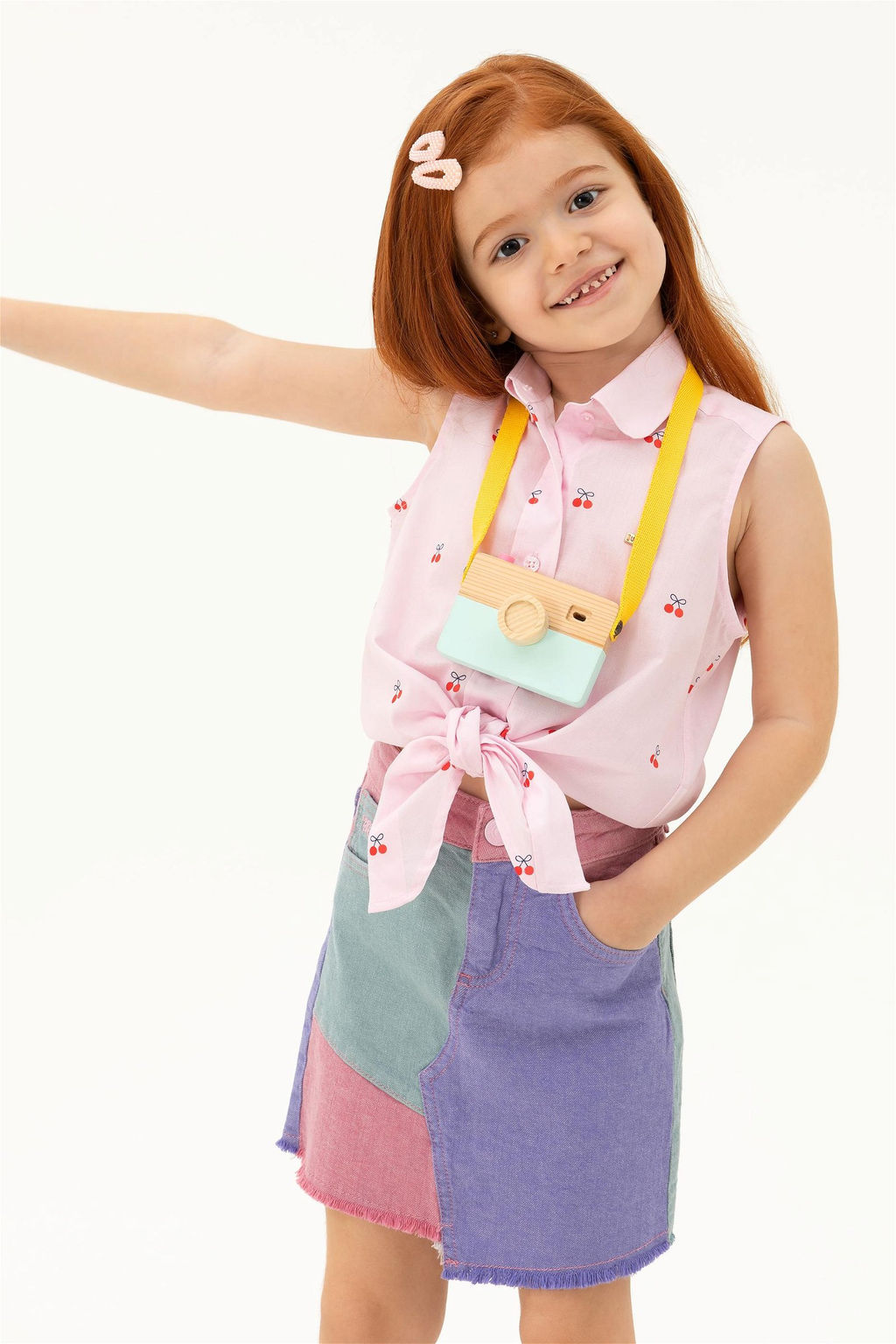 U. S. Polo Assn Пудровая рубашка с коротким рукавом для девочки - U.s. polo assn фото 5