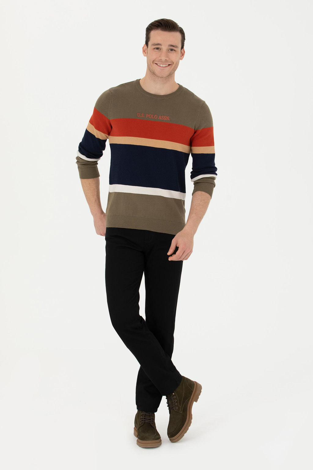 Мужской свитер цвета хаки - U.s. polo assn фото 18
