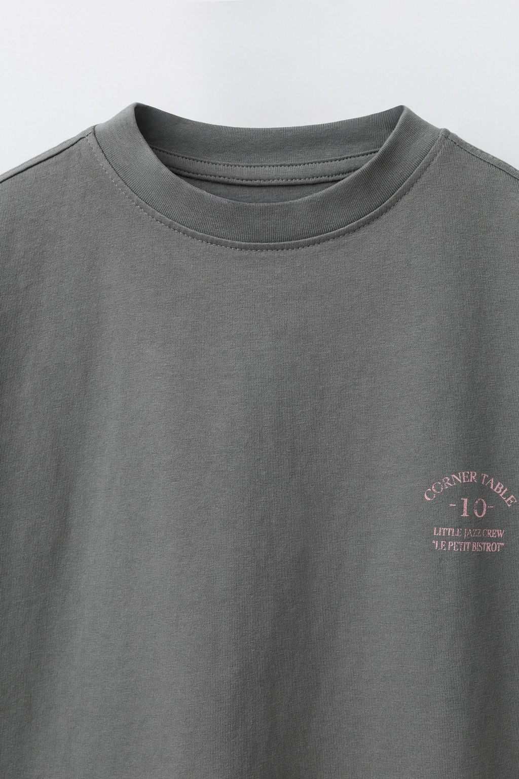 CAMISETA TEXTO / Gris antracita - Zara фото 3