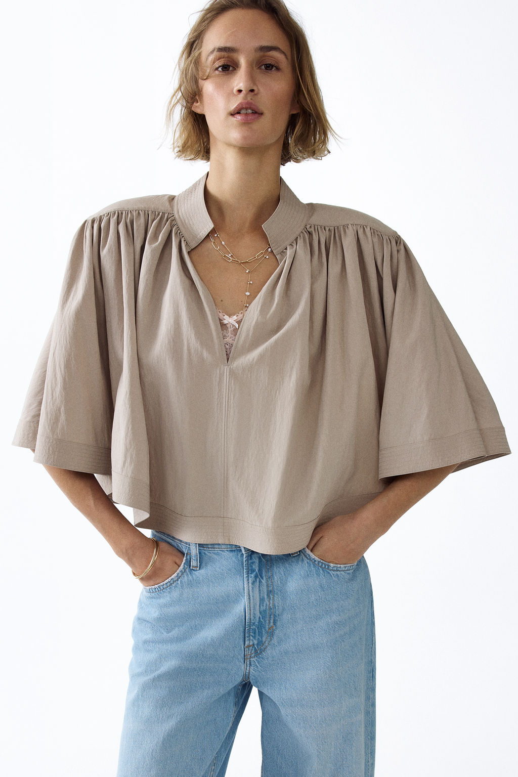 Blusa capa con hombreras - H&m фото 2