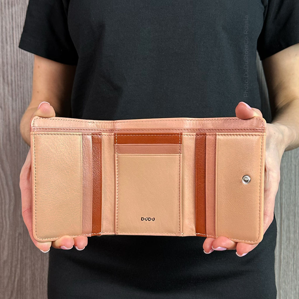 Итальянский кожаный кошелек DuDu серии Pemba | пудровый - Dudubags фото 7