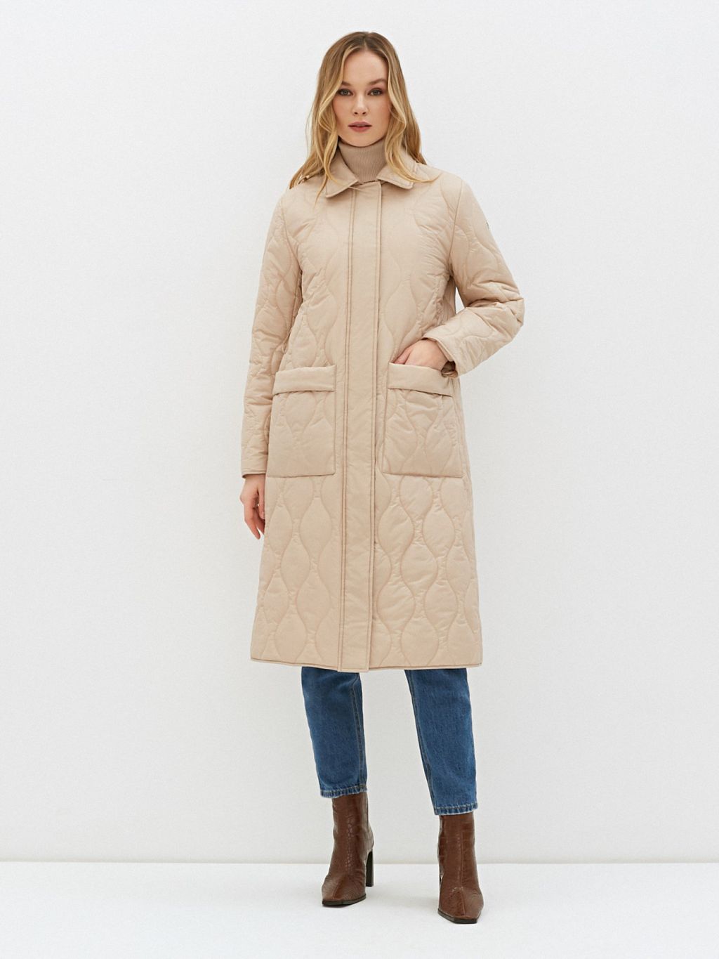 Conso/SL 220117 - light beige Утепленное Пальто  фото 5