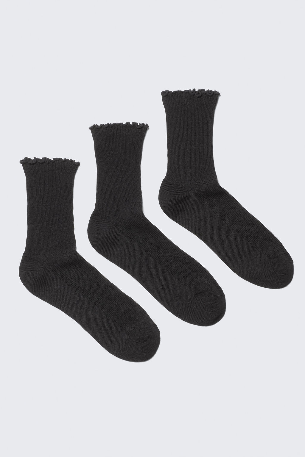 Pack de 3 calcetines con bordes rizados