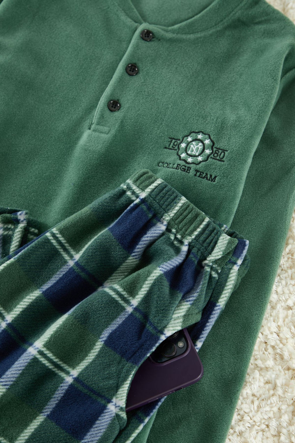 TRENDYOL MAN Yesil Orme Pijama Tak?m? TMNAW25PT00057 - Trendyolmilla фото 5