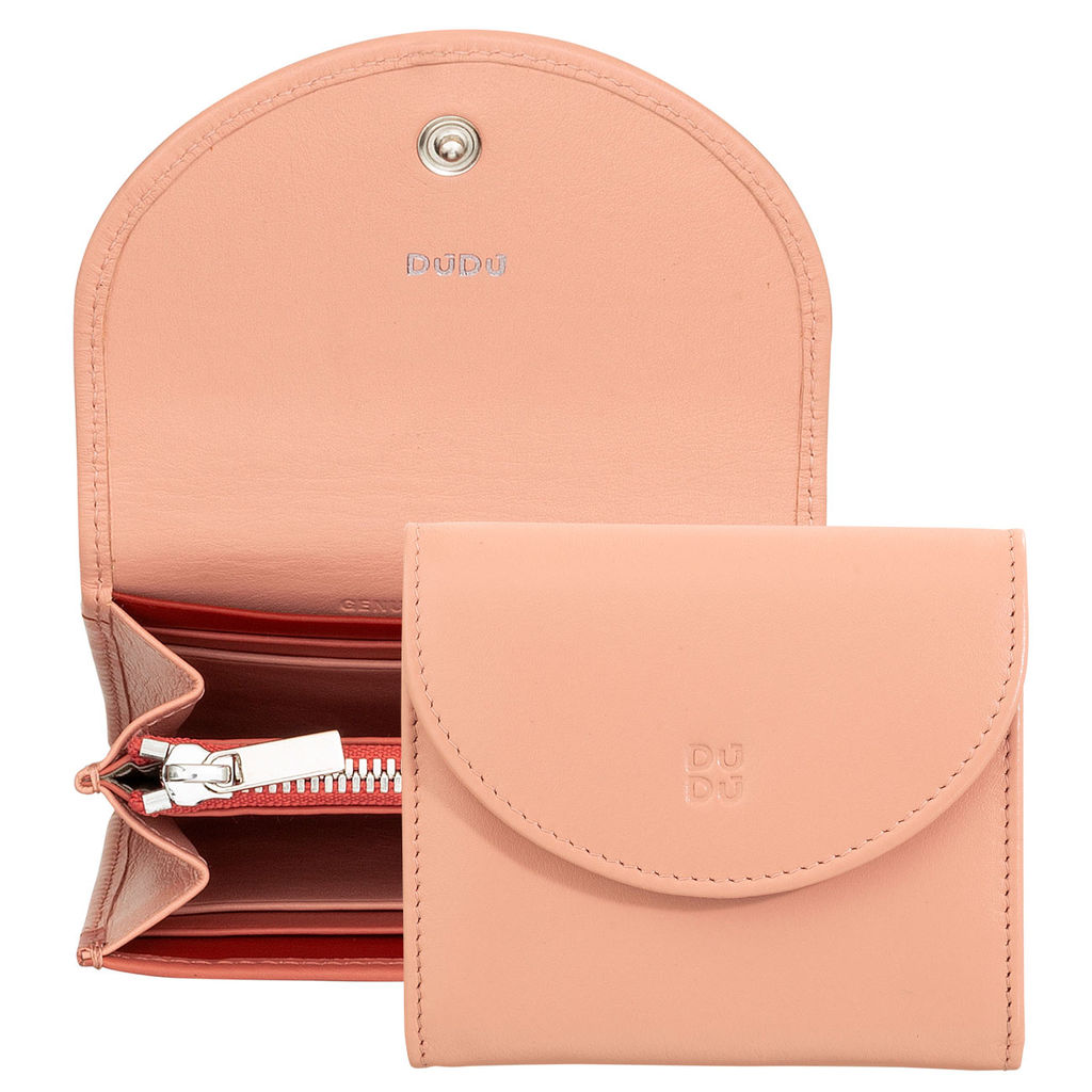 Кошелек кожаный DuDu серии Malaga | пудровый