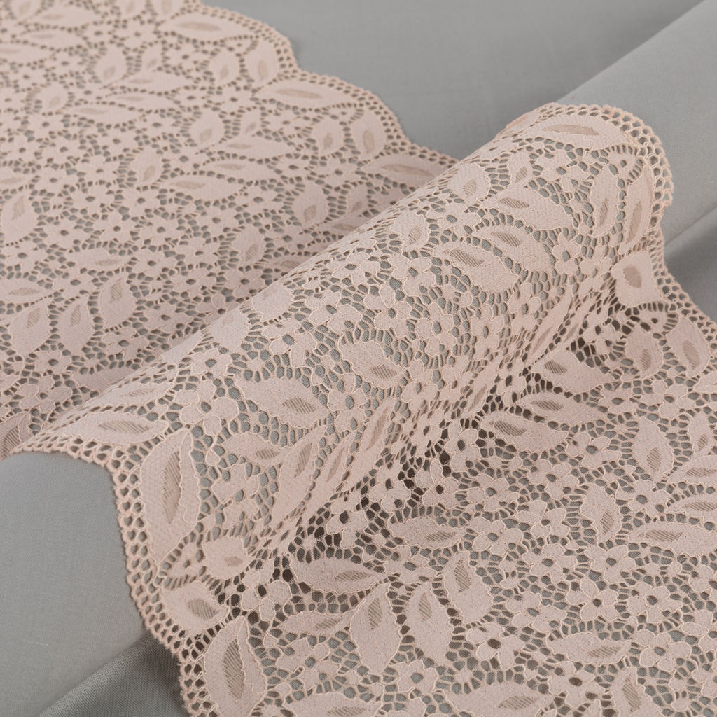 Кружево BLITZ эластичное 220 мм BLST-26 на бобине Турция слоновая кость(пудра)