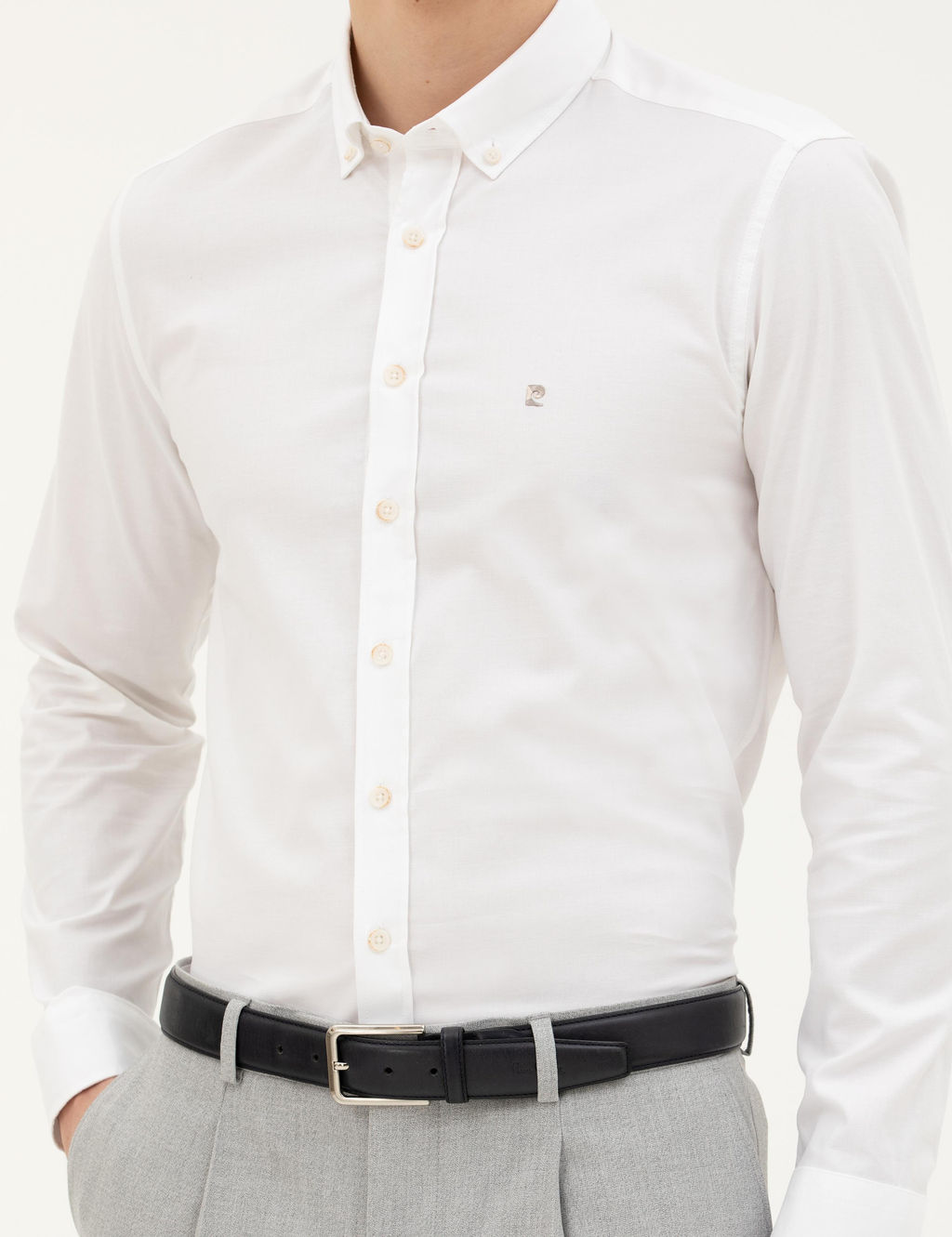 Beyaz Slim Fit Uzun Kollu G_mlek - Pierre cardin фото 6