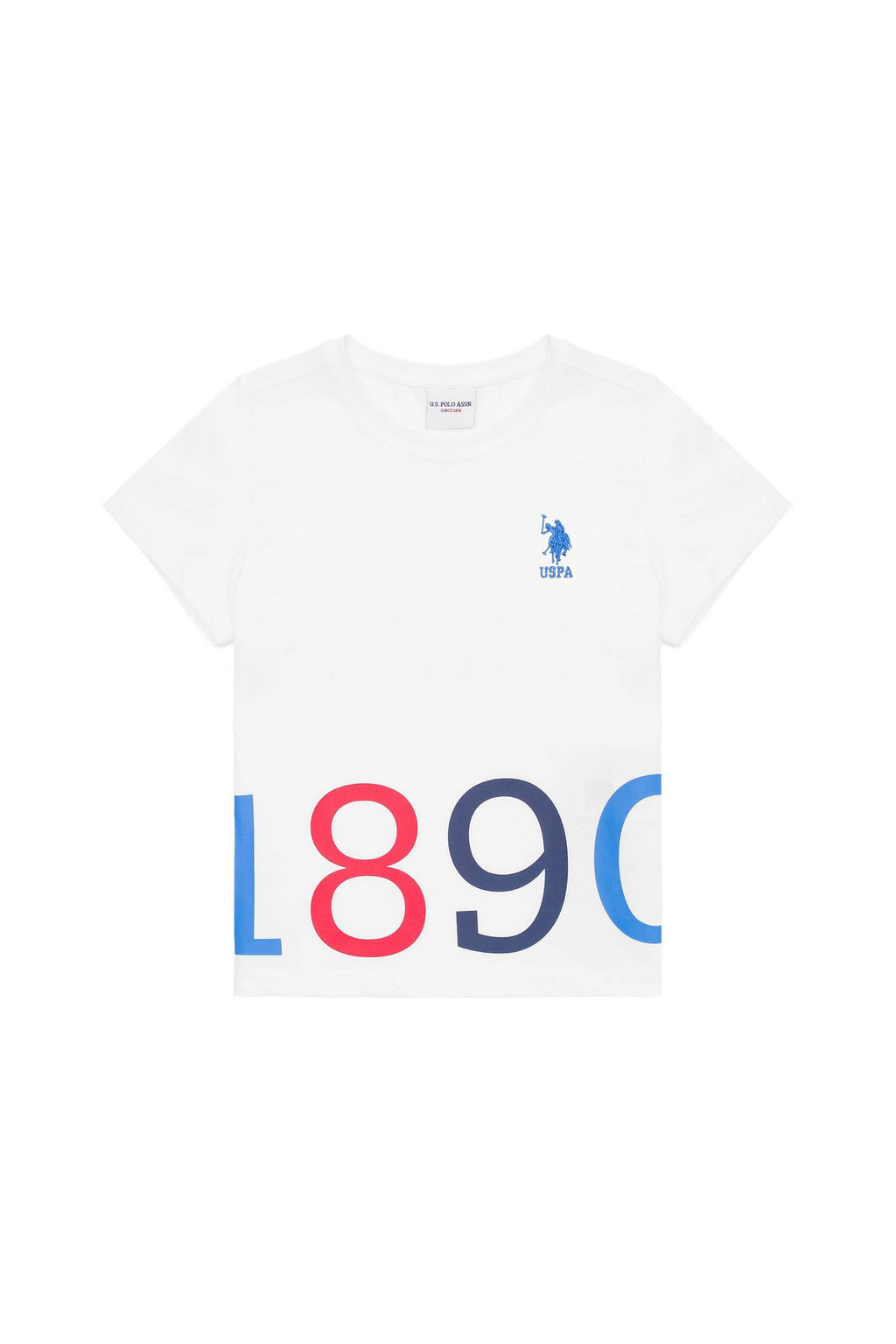 Детская белая футболка с круглым вырезом Неожиданная скидка в корзине - U.s. polo assn фото 3