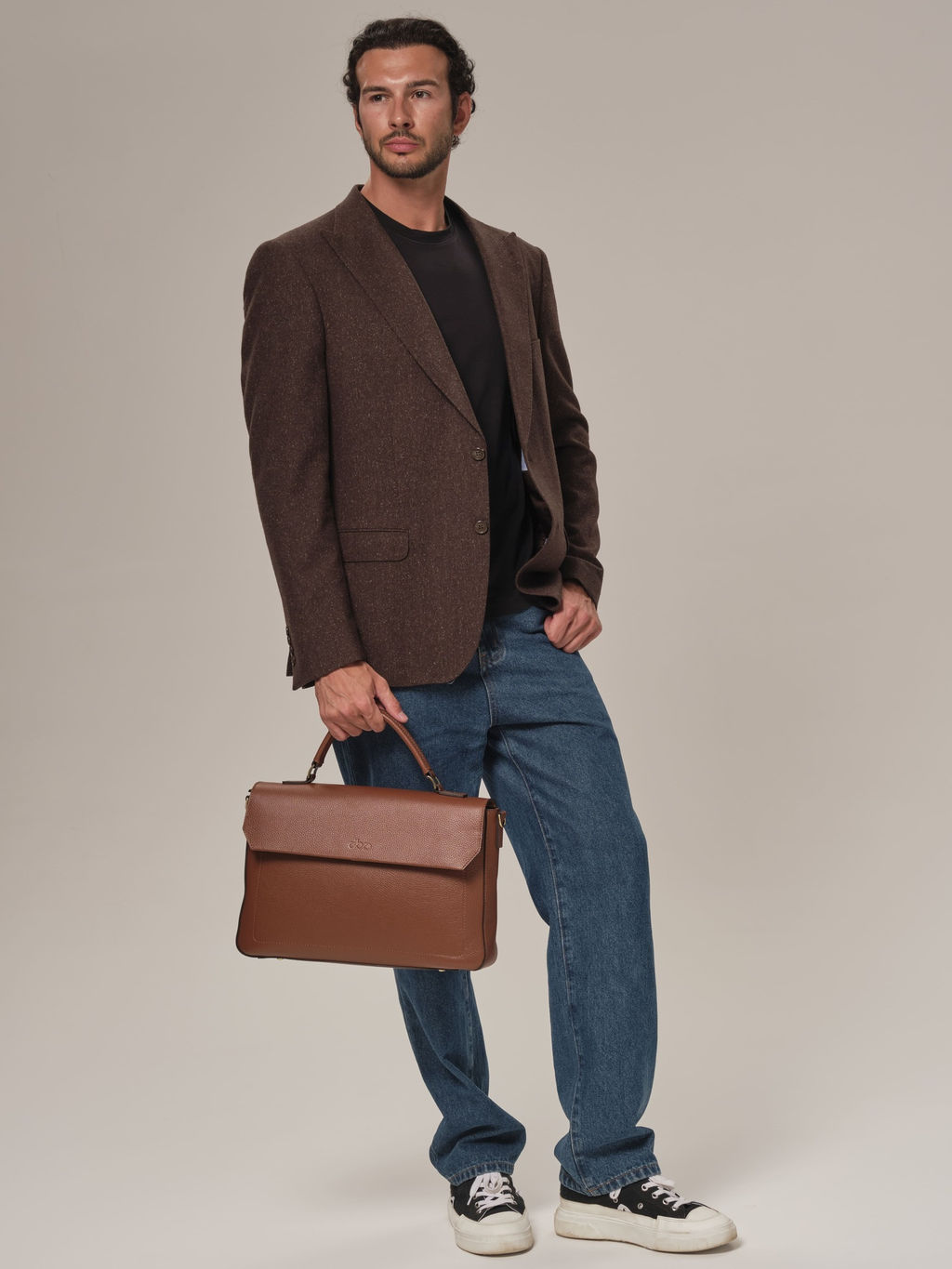 Мужская кожаная сумка Levi DBR 7115 коппер фото 5