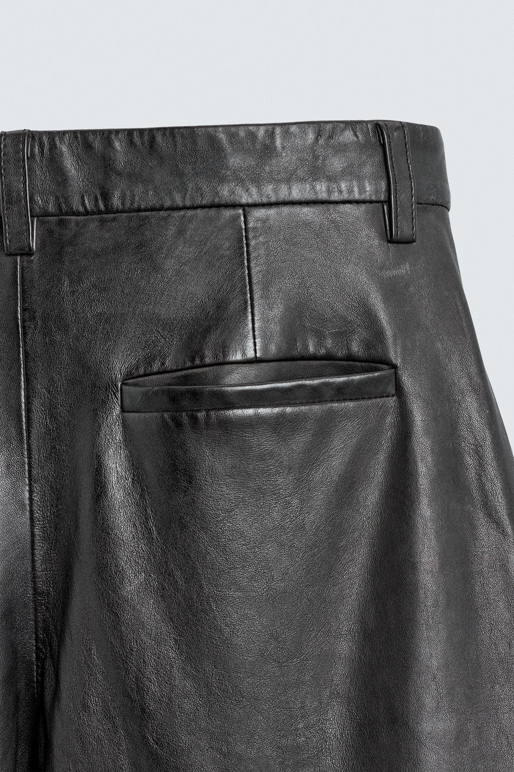 LEATHER STRAIGHT-LEG TROUSERS - Zara фото 10