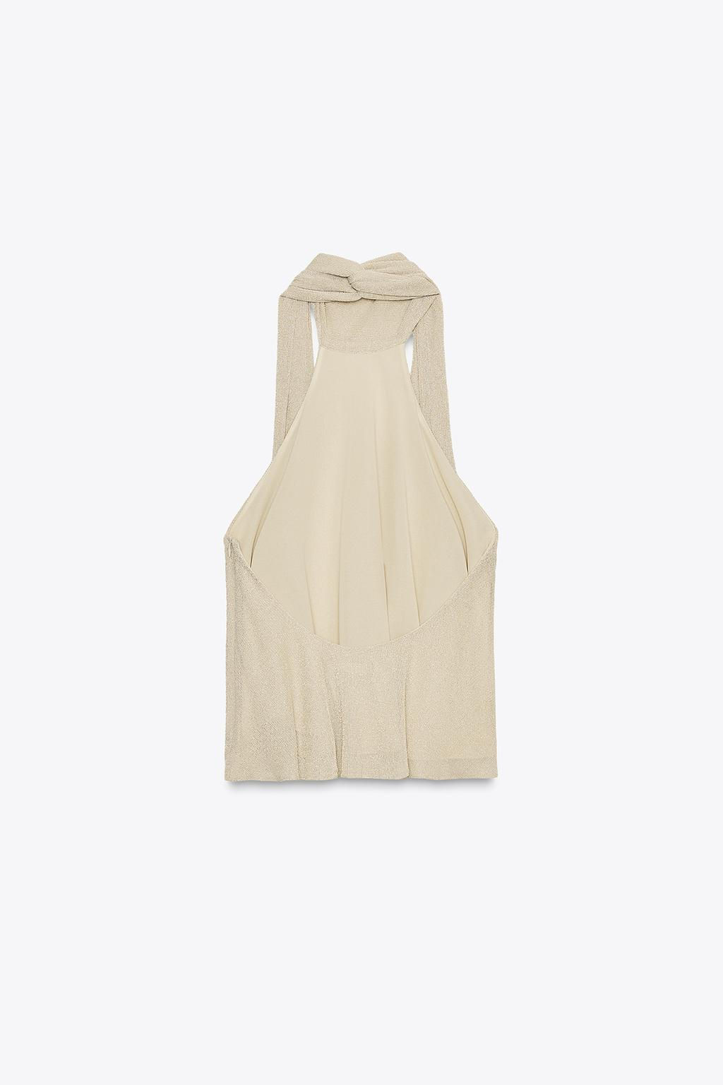 METALLIC THREAD HALTER TOP - Zara фото 9