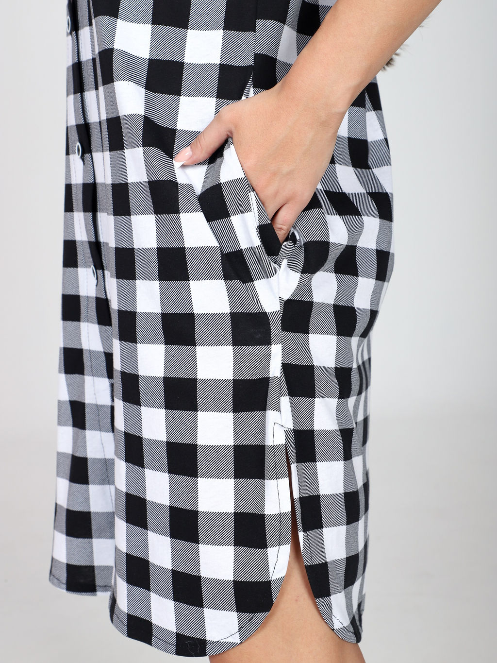 Халат - туника "Серая клетка" (М-679)