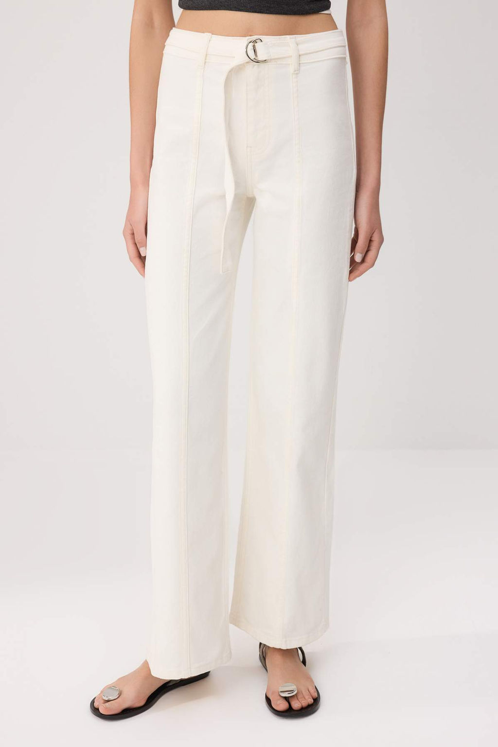 Beyaz Kemer Detayl? Normal Bel Wide Leg Jeans TWOSS26JE00277 - Trendyolmilla фото 4
