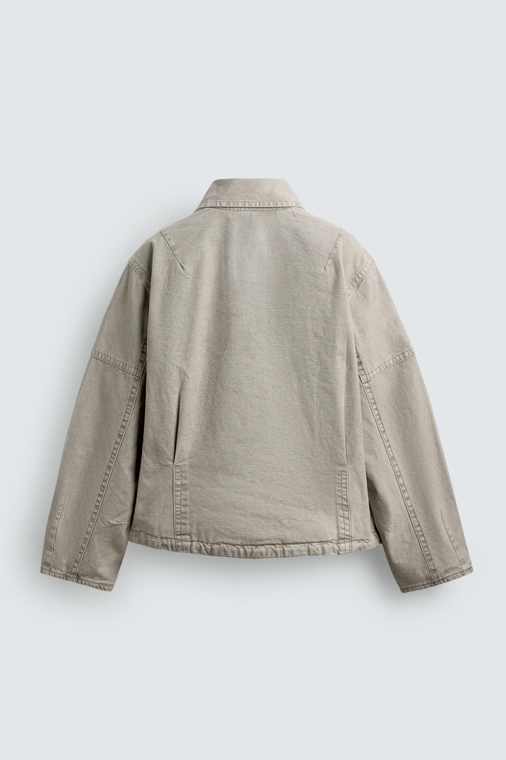 CAZADORA BOXY FIT LAVADA / Gris / Tostado - Zara фото 8