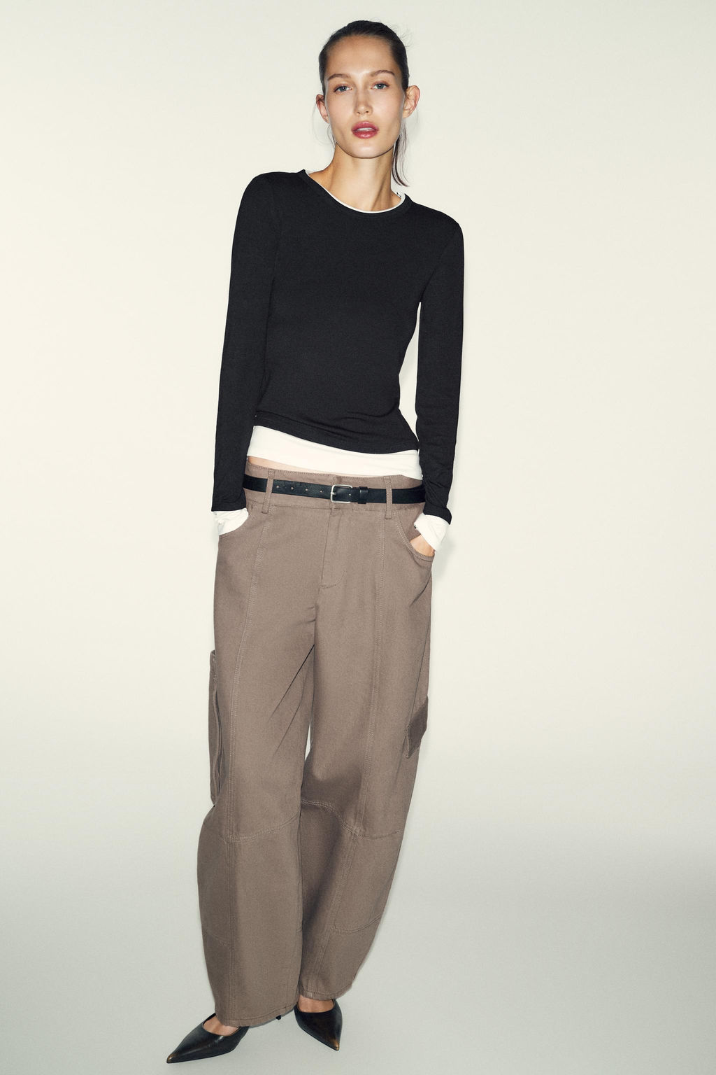 DOUBLE CONTRAST T-SHIRT - Zara фото 8