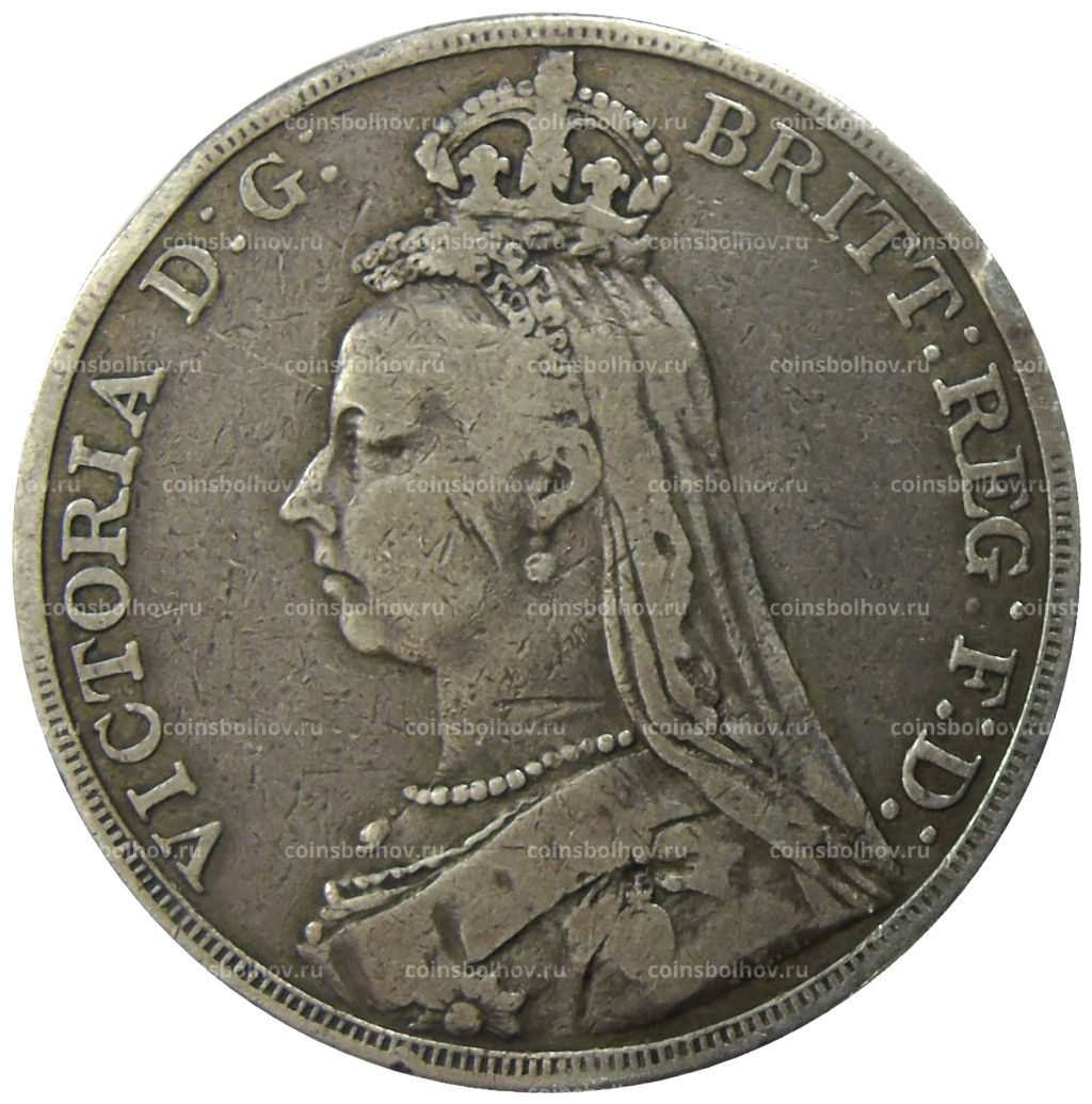 Монета 1 крона 1889 года Великобритания