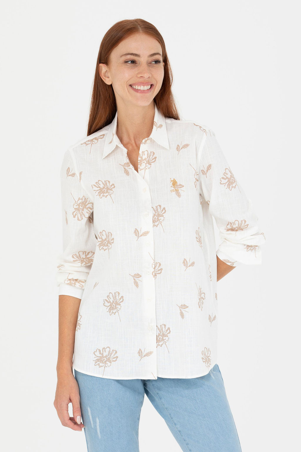 Женская рубашка Camel с длинным рукавом - U.s. polo assn фото 8