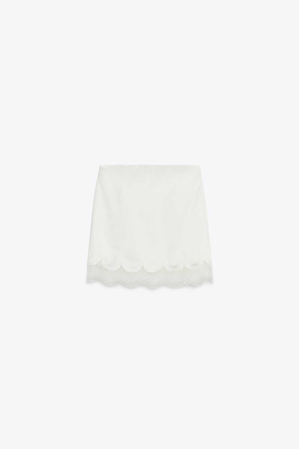 SATIN BANDEAU TOP WITH LACE - Zara фото 7