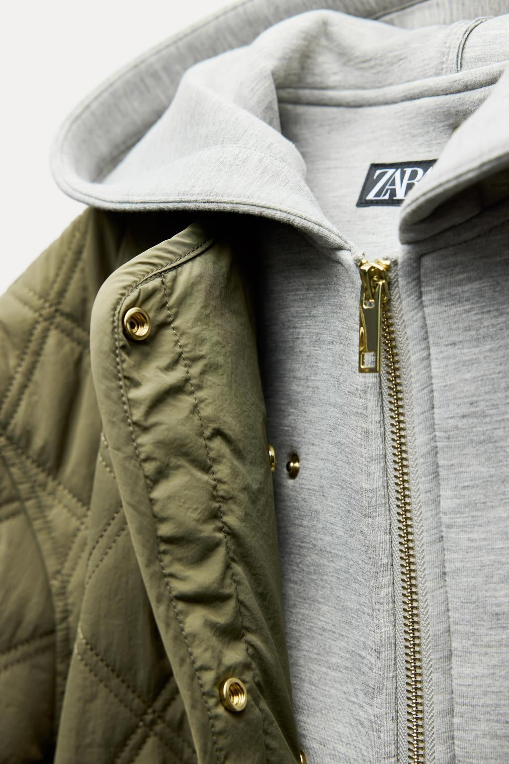 WATER-REPELLENT QUILTED HOODED JACKET - Zara фото 7