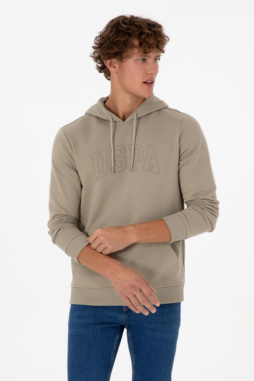 Erkek A__k Haki Basic Sweatshirt Sepette S_rpriz _ndirim - U.s. polo assn фото 3