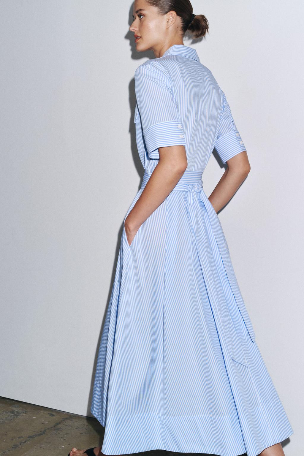 ZW COLLECTION POPLIN SHIRT DRESS - Zara фото 5