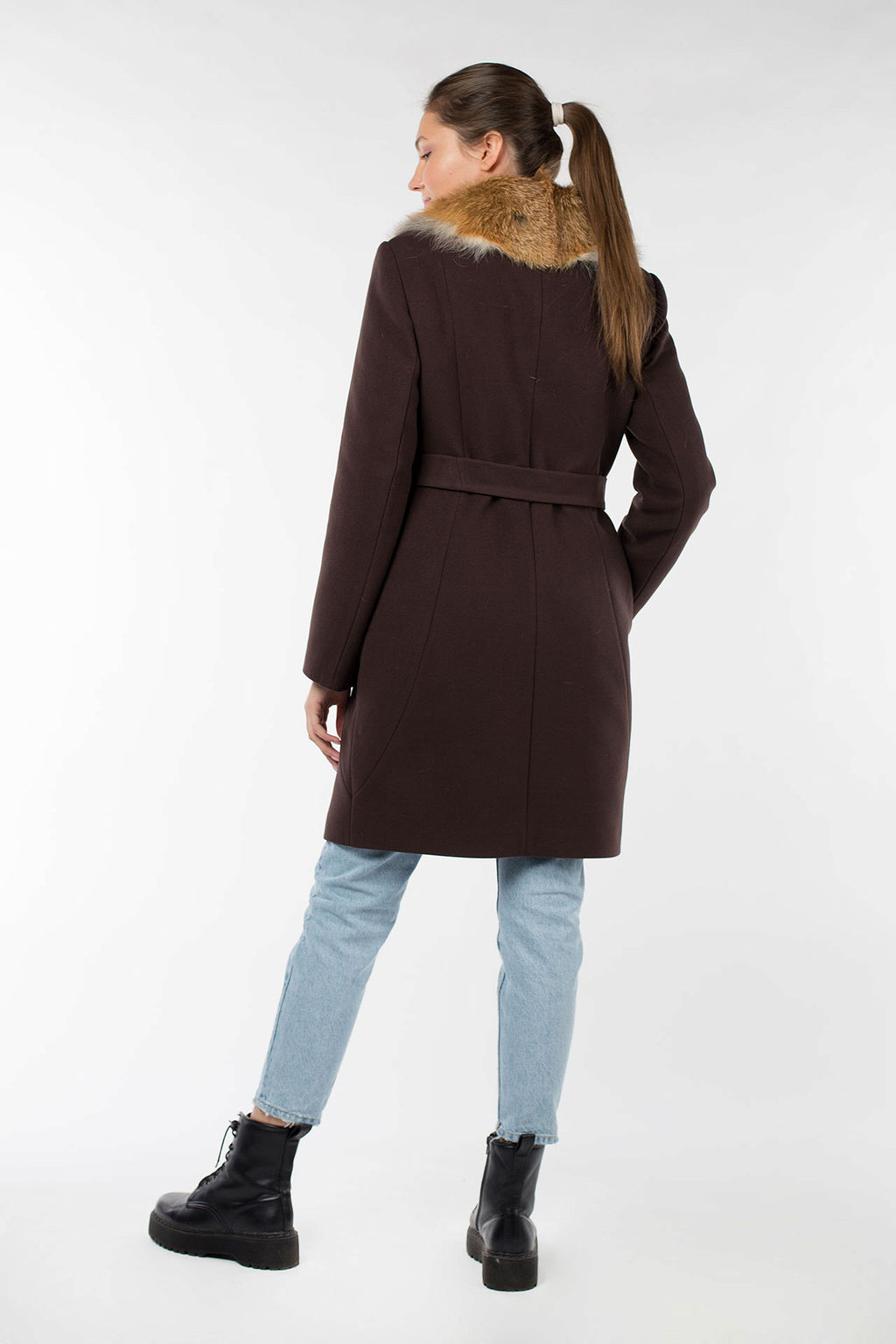 Мех натуральный (лиса) Пальто утепленное Холлофайбер 300 - El podio фото 4