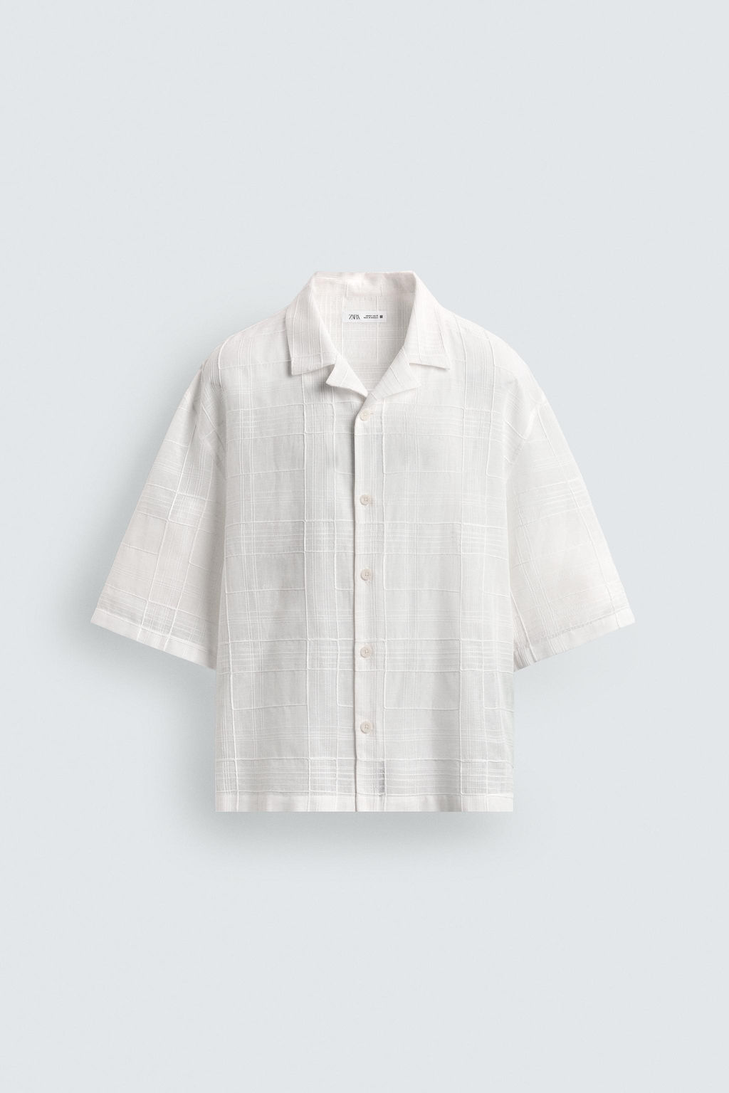 CAMISA RELAXED FIT ALGOD?N - LINO / Blanco - Zara фото 7