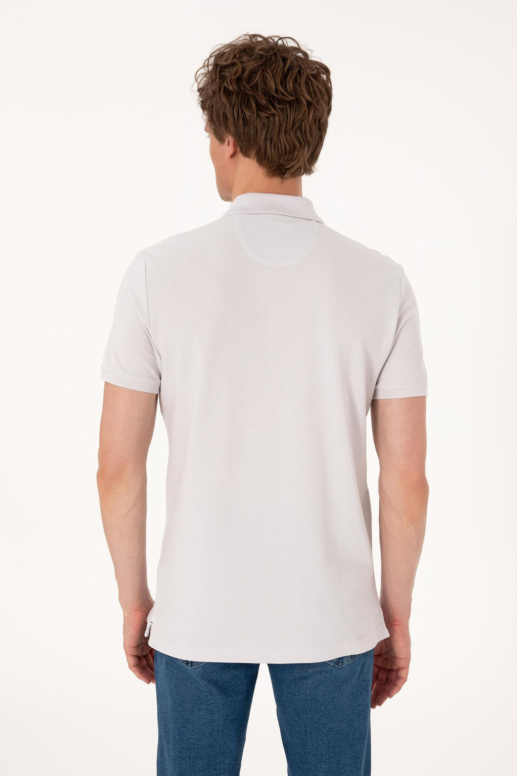 Erkek Slim Fit Polo Yaka A__k Gri Basic Ti__rt Sepette S_rpriz _ndirim - U.s. polo assn фото 5
