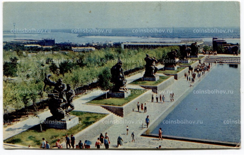 Открытка Волгоград.Мамаев курган  Площадь Героев